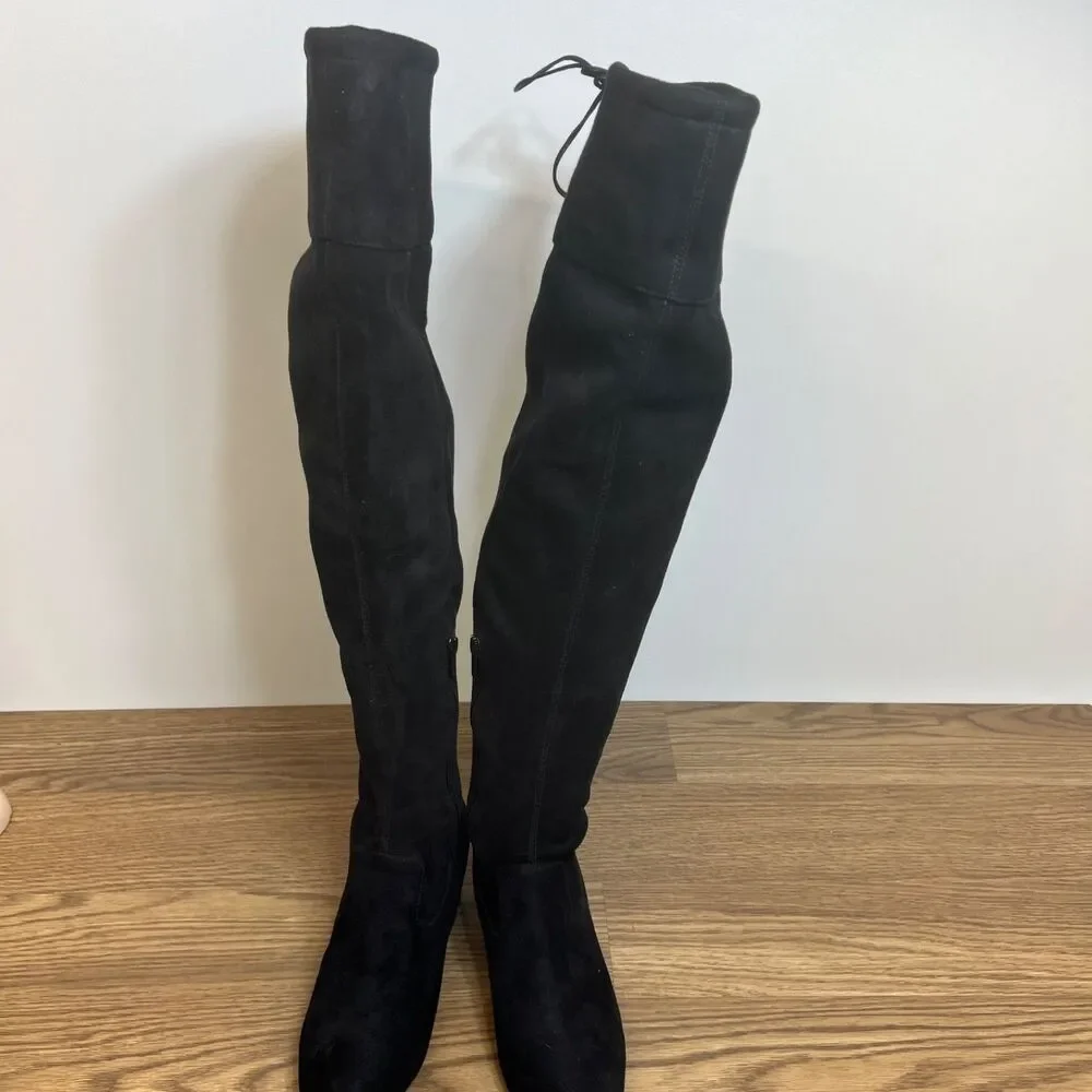 Michael Kors Braden OTK Over Knee Boot Black Faux Suede Women’s‎ Size 6.5M
